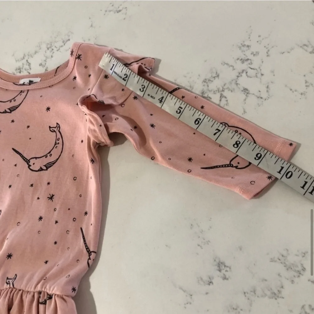 Kira bodysuit tutu’s long sleeve organic cotton pink with unicorn whale